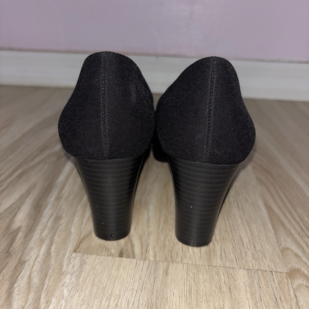 Aerosoles Black Square Toe Block Heel Pumps Slip On Work Career Shoes 9 - Picture 3 of 6